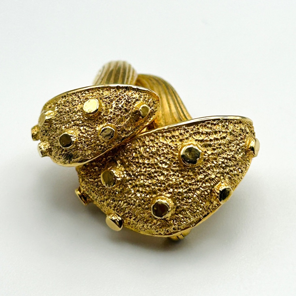 Vintage 60s Marcel Boucher Gold Tone Mushroom Brooch EUC - Picture 6 of 15